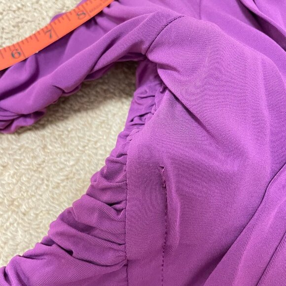 BCBGMaxAzria Evert Ruched V-Neck Dress Purple – XS - Picture 16 of 16